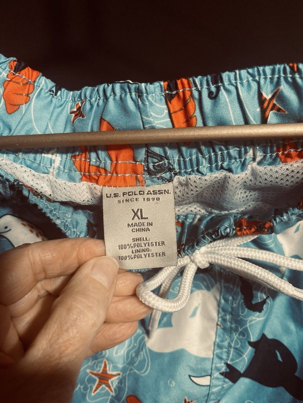 U.S. Polo Assn. Men’s XL Swim Trunks Blue Ocean Wale Turtle Mesh Lined #0001 - Picture 4 of 7